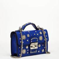 Thumbnail for The Hollywood Studded Leather Crossbody Bag Cobalt Blue -