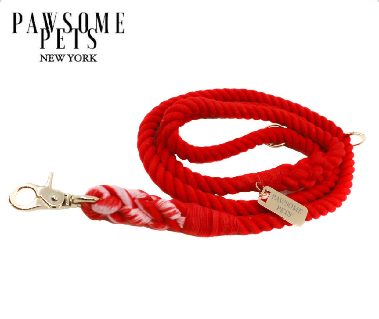 Rope Leash - Red Rose -