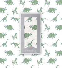 Thumbnail for Newcastle - Granite Green Dinosaurs Cotton Swaddle -