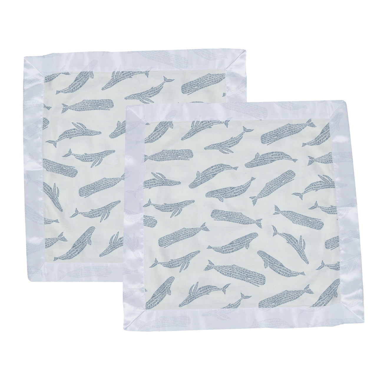 Blue Shadow Whales Bamboo Newcastle Blankie -