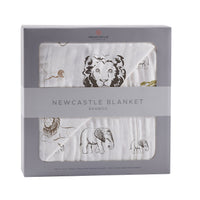 Thumbnail for Hear Me Roar Lion and Rhinos and Elephants Bamboo Newcastle Blanket -