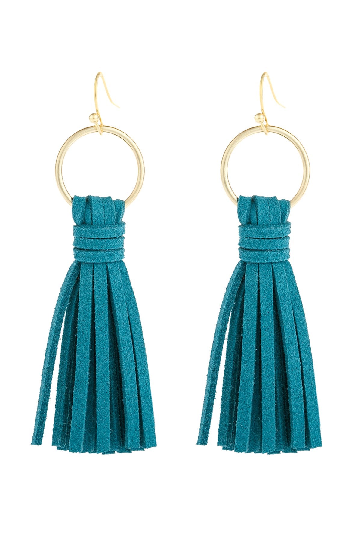 Riah Fashion - Leather Tassel Earrings - 14 COLORS -