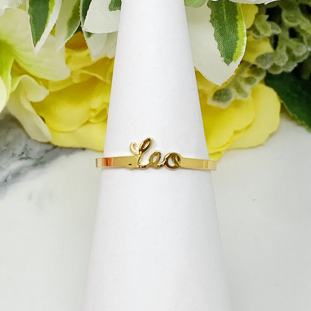 Ellison & Young - Scripted Zodiac Ring - 18K Gold plated - ALL 12 SIGNS / FIND YOURS! -