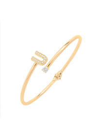 Thumbnail for Initial Bangle Gold U -