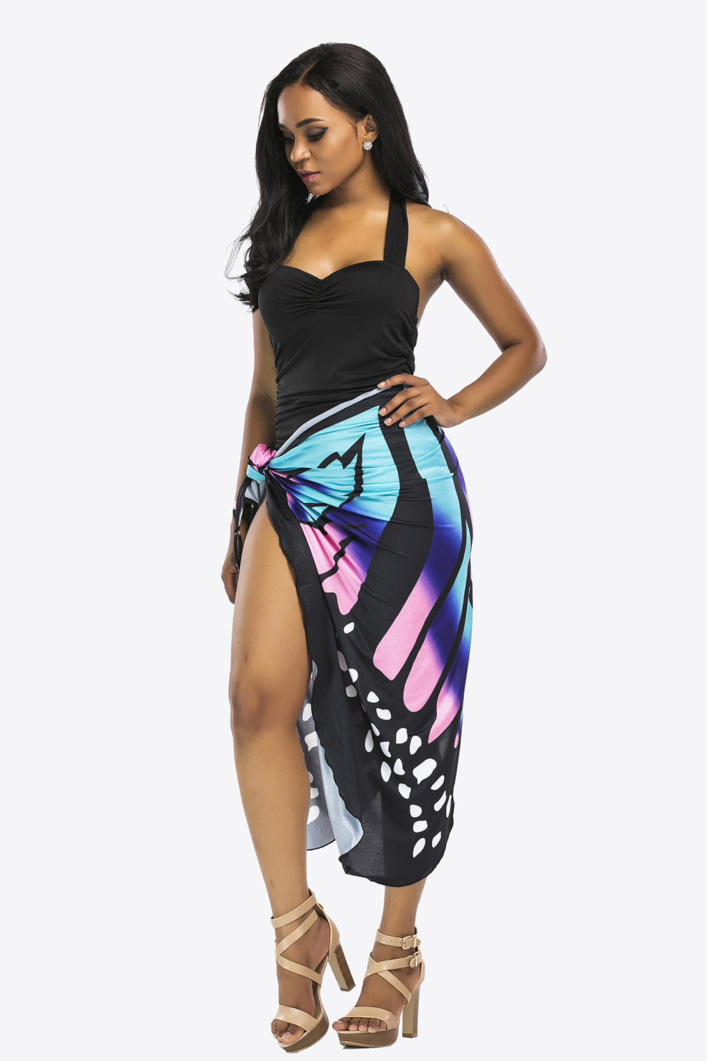 Butterfly Spaghetti Strap Cover Up - T - 3 BUTTERFLY COLORS -