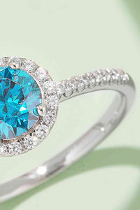 Thumbnail for 1 Carat Moissanite 925 Sterling Silver Halo Ring