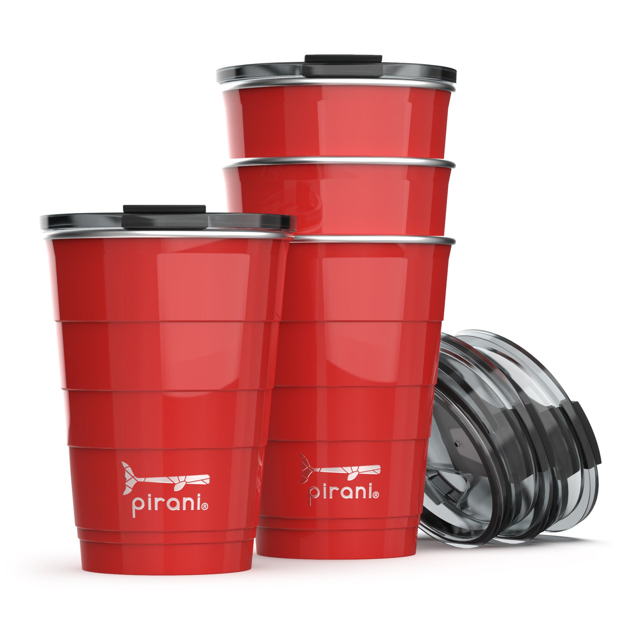 Pirani Life - Insulated 16 Oz. Party Tumbler - Pack of 14 Cups - 14 PCS. - 12 HOURS COLD / 6 HOURS HOT / STACKABLE / DISHWASHER SAFE! - 8 COLORS -