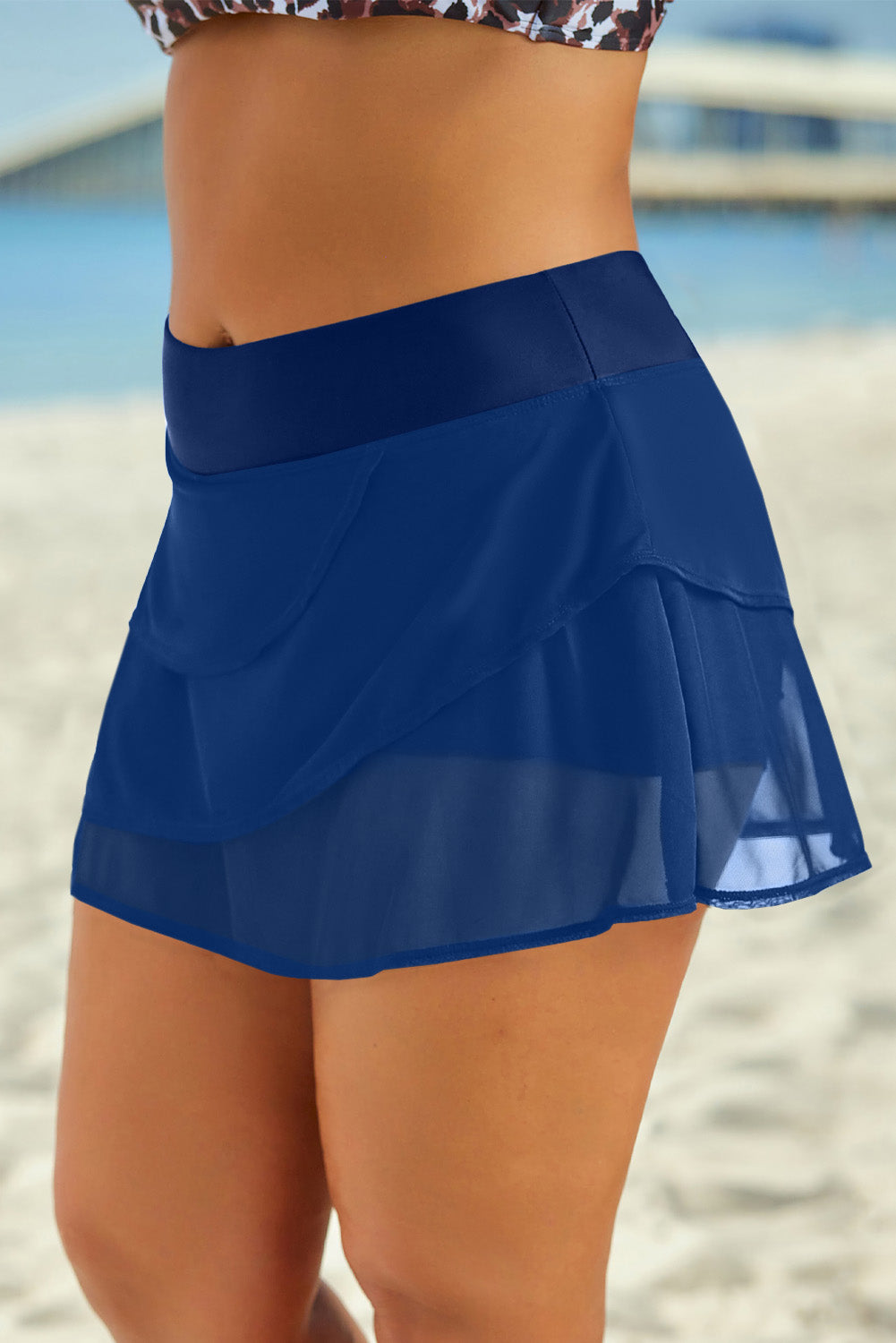 Elastic Waist Swim Skirt - T - 1 COLOR -