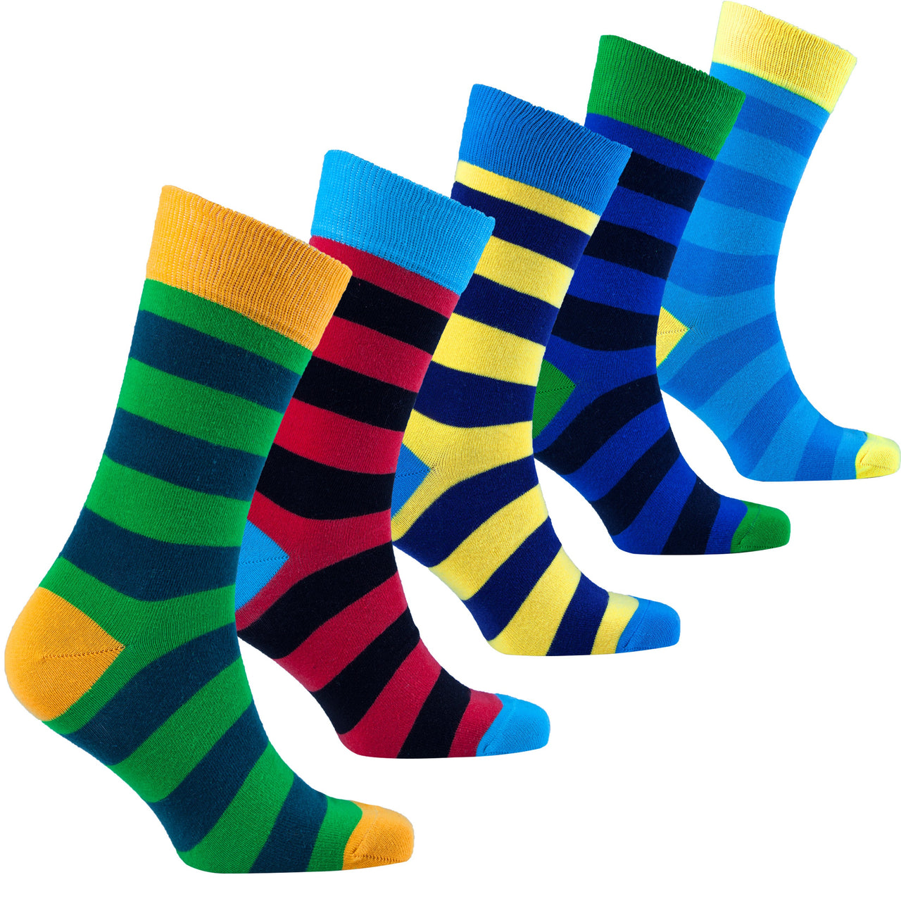 Men's Trendy Stripes Socks - 5 PACK -