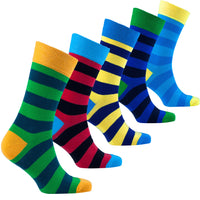 Thumbnail for Men's Trendy Stripes Socks - 5 PACK -