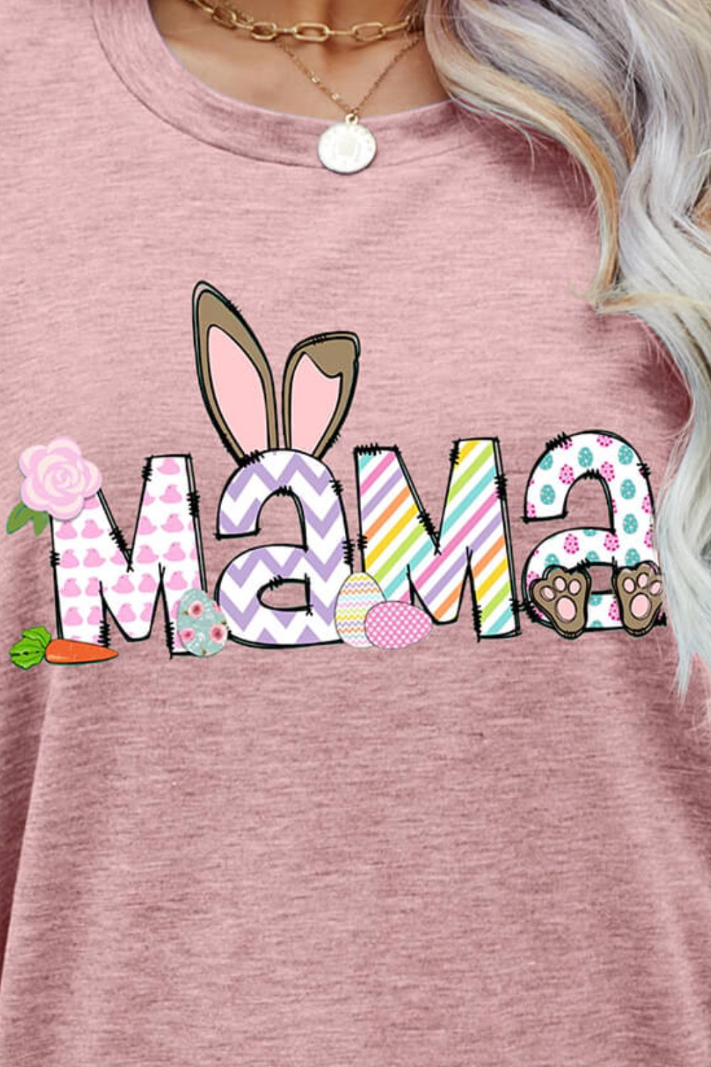 Easter MAMA Graphic Round Neck T-Shirt - T - 6 COLORS -