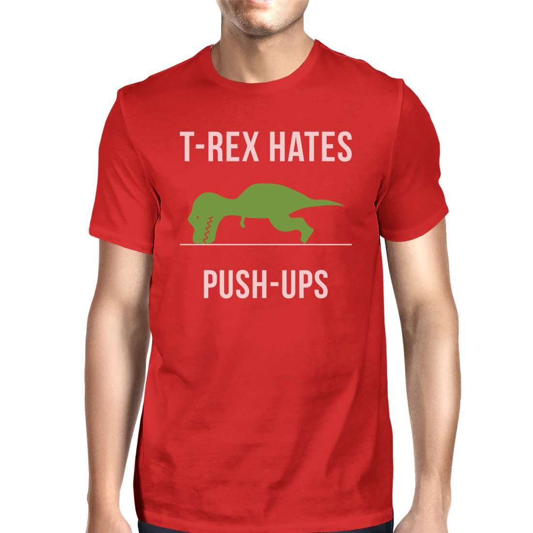 T-Rex Push Ups Mens Funny Workout Shirts Lightweight Cotton T-Shirt - 8 COLORS -