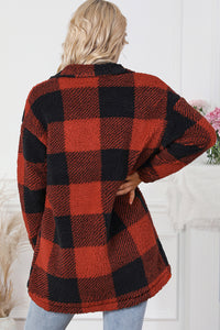 Thumbnail for Plaid Button Down Coat with Pockets - T - 2 COLORS -