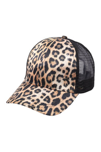 Thumbnail for Riah Fashion - Leopard Skin Printed Net Cap Hat -