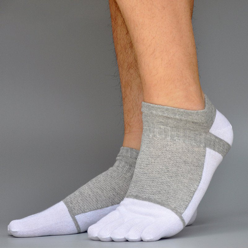 1 Pair Outdoor Men's Socks - Breathable Cotton Toe Socks  - Sports Jogging Cycling Running 5 Finger Toe Slipper Sock - [23 DAY DELIVERY] - 18 COLORS -