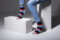 Thumbnail for Men's Beige Stone Stripe Socks - 1 COLOR -