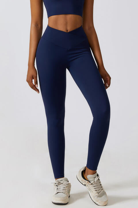 V-Waistband Sports Leggings - T - 4 COLORS -