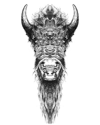 Thumbnail for Buffalo in Center Art Print - 3 SIZES -