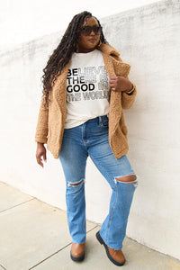 Thumbnail for Simply Love Full Size BELIEVE THERE IS GOOD IN THE WORLD Short Sleeve T-Shirt - SIZES S THRU 3XL - T - 1 COLOR -