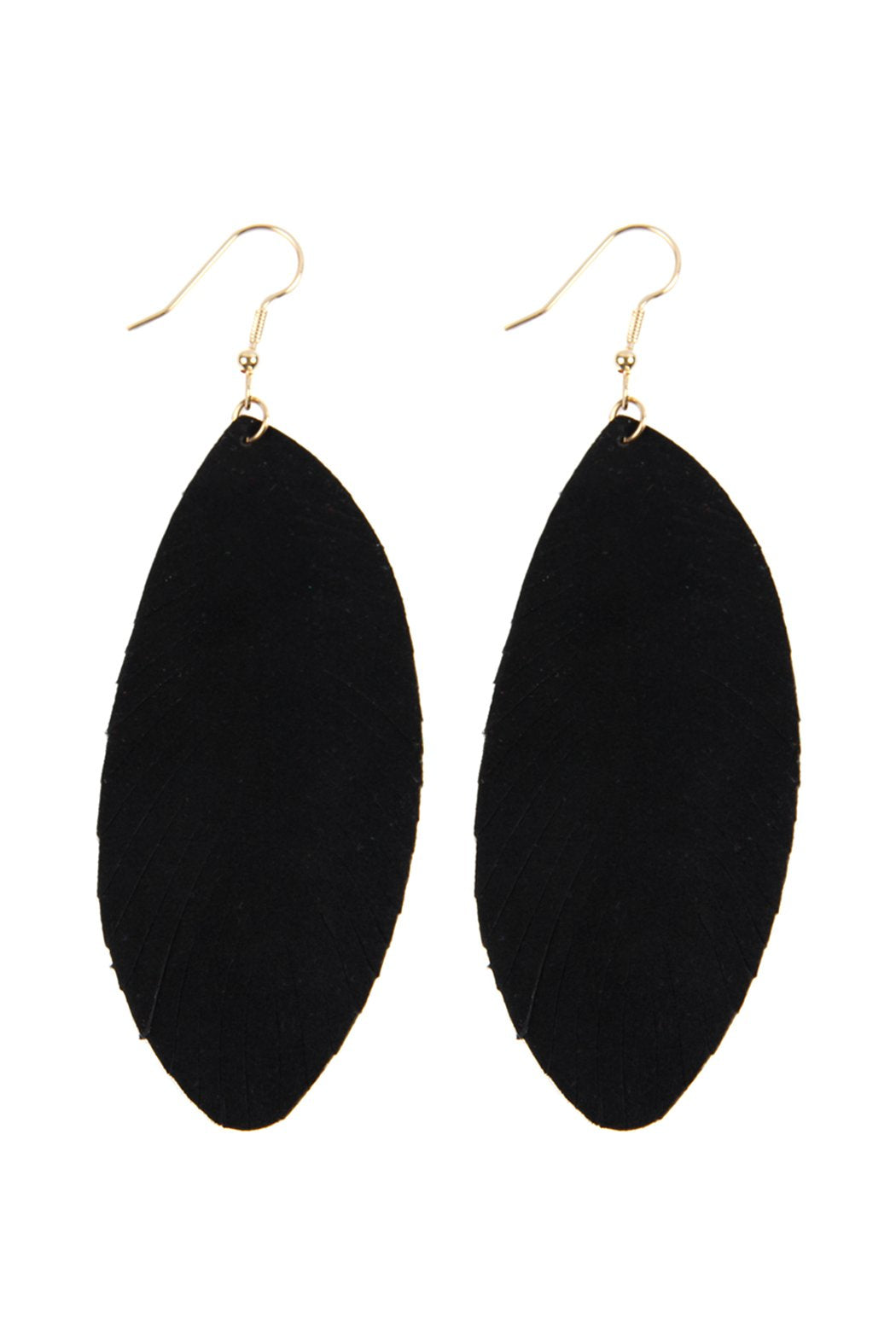 Fringe Leaf Leather Drop Earring - 8 COLORS -