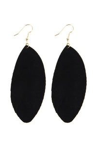 Thumbnail for Fringe Leaf Leather Drop Earring - 8 COLORS -