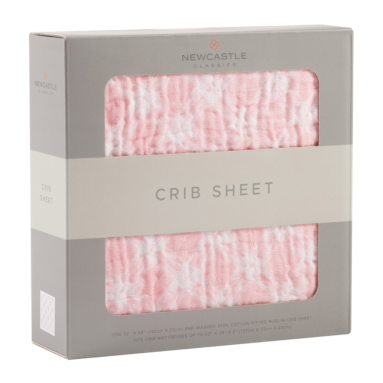 Newcastle - Primrose Pink Plaid Cotton Muslin Crib Sheet -