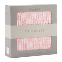 Thumbnail for Newcastle - Primrose Pink Plaid Cotton Muslin Crib Sheet -