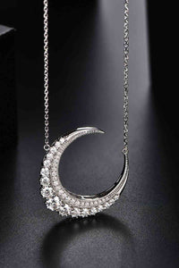 Thumbnail for 1.8 Carat Moissanite Crescent Moon Shape Pendant Necklace