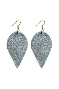 Thumbnail for Teardrop Shape Pinched Leather Earrings - 18 COLORS -