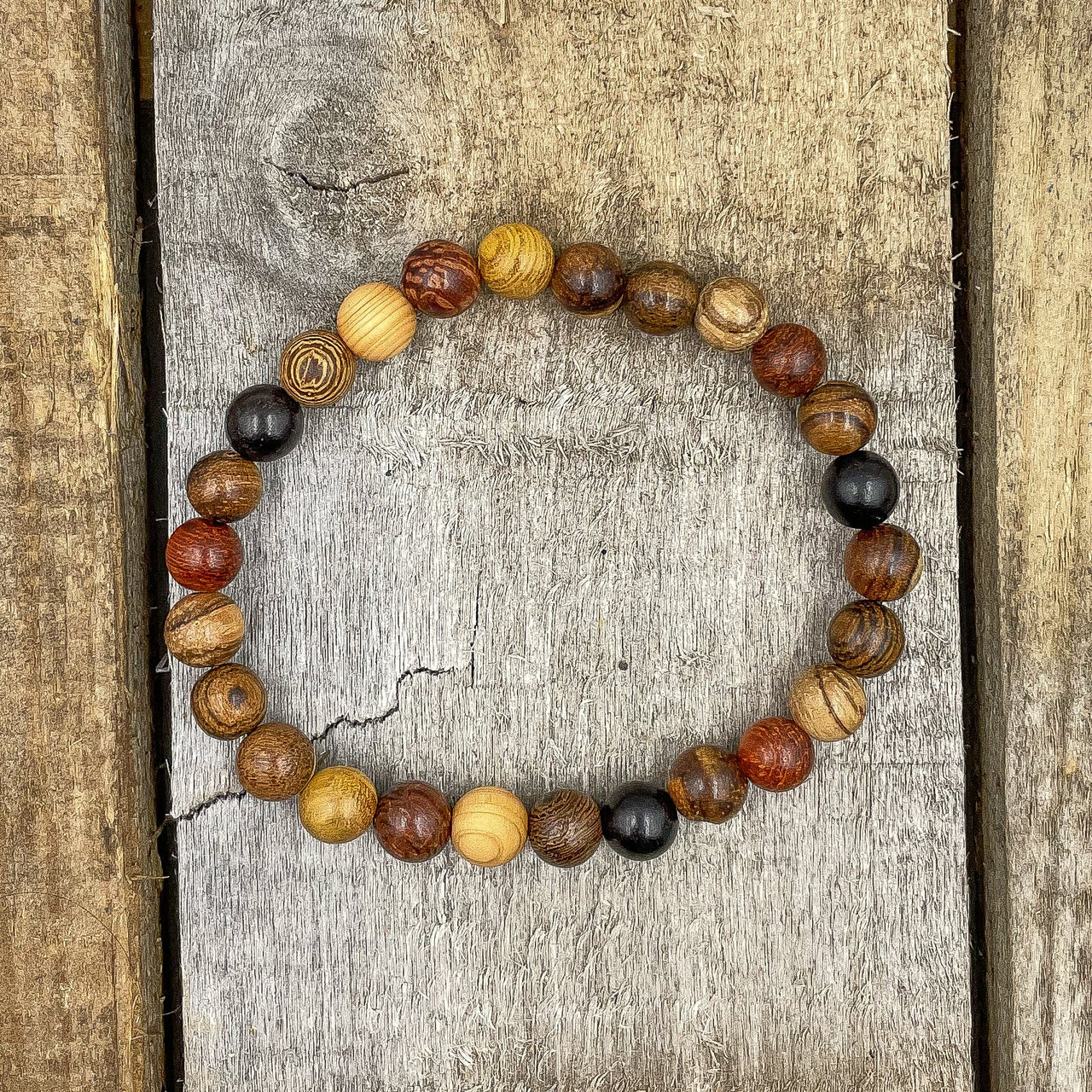 Union - All Mixed Up Wood Mala Beaded Bracelet -