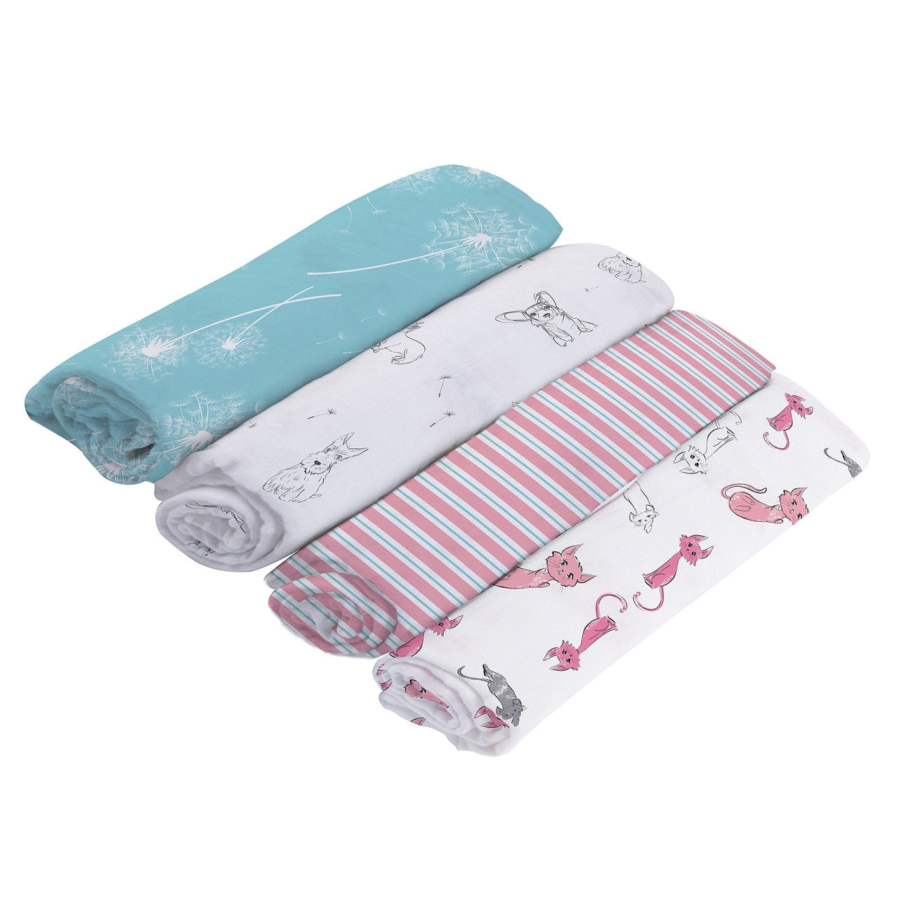 Newcastle - Dandelions Bamboo Muslin Swaddle 4PK -