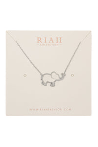 Thumbnail for Riah Fashion - Elephant Cast Pendant Necklace - 3 FINISHES -