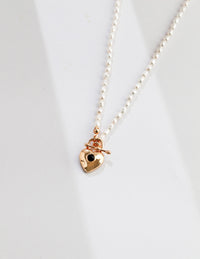 Thumbnail for Heart Padlock Pendant Pearl Necklace