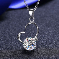 Thumbnail for 2 Carat Moissanite Heart 925 Sterling Silver Necklace