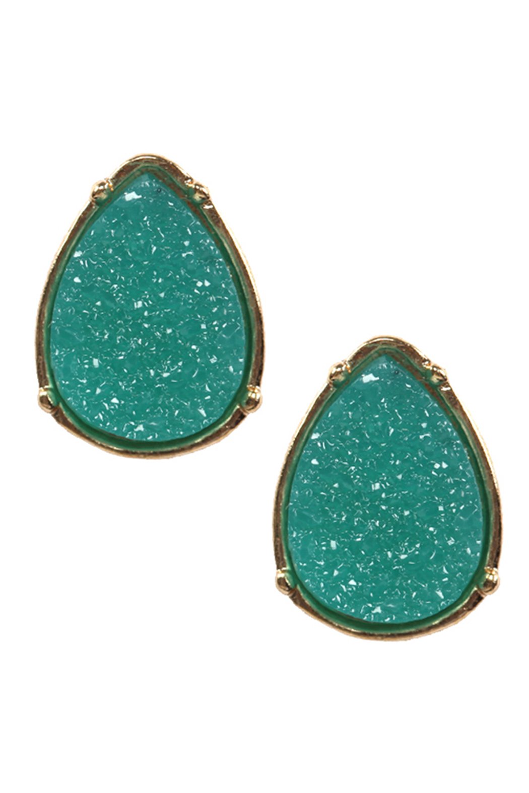 Druzy Teardrop Post Earrings - 17 COLORS -