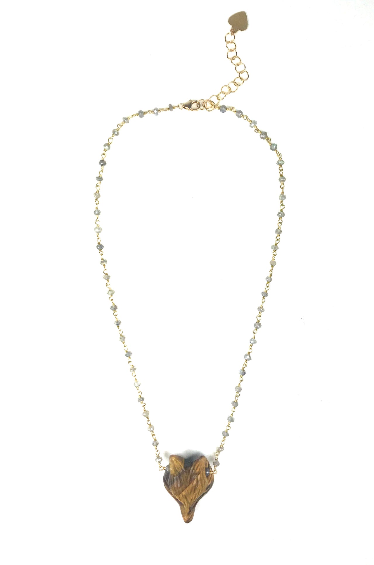 Gena Myint - Labradorite and Tiger Eye Fox Necklace -