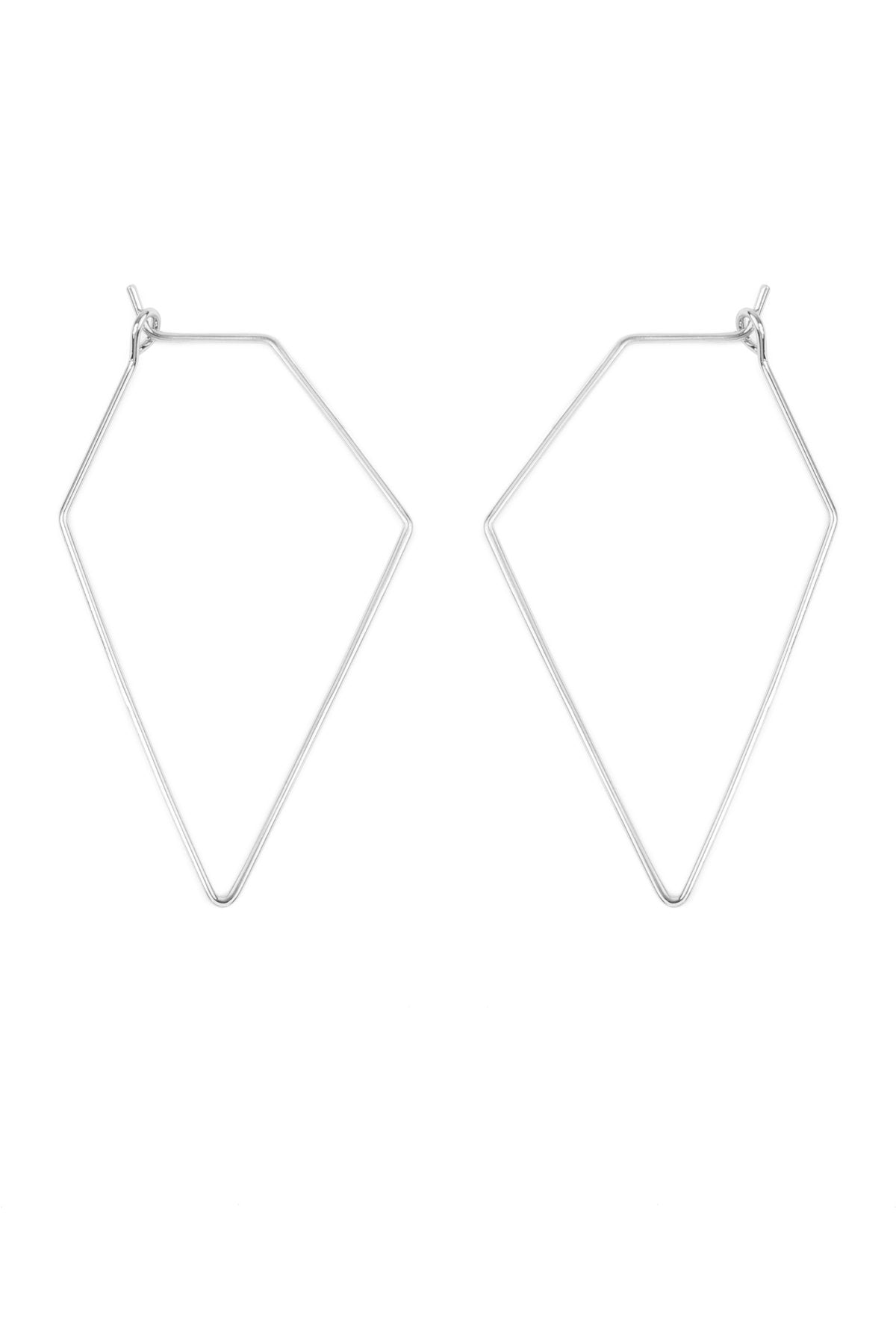 Riah Fashion - Polygon Shape Brass Earrings - 3 FINISHES