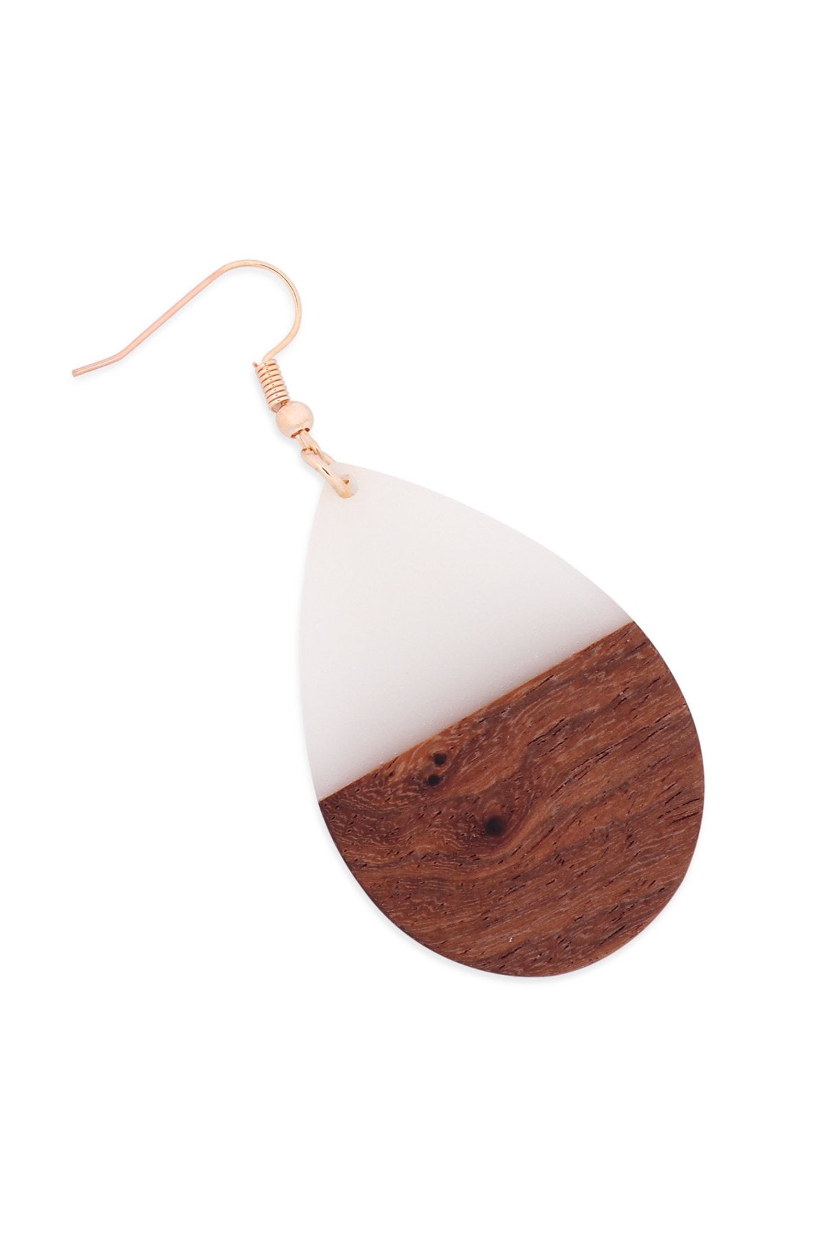 Riah Fashion - Homaica Wood Pearshape Drop Earrings - 4 COLORS -