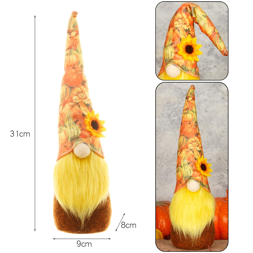 Autumn Decorations Plush Gnomes - Pumpkins Sunflowers - 12.89" - [14-20 DAY DELIVERY - 7 TYPES / COLORS -