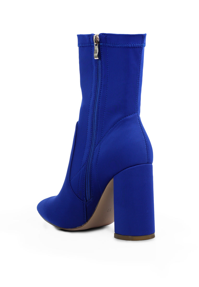 London Rag - Ankle Lycra Block Heeled Boots - 3 COLORS -