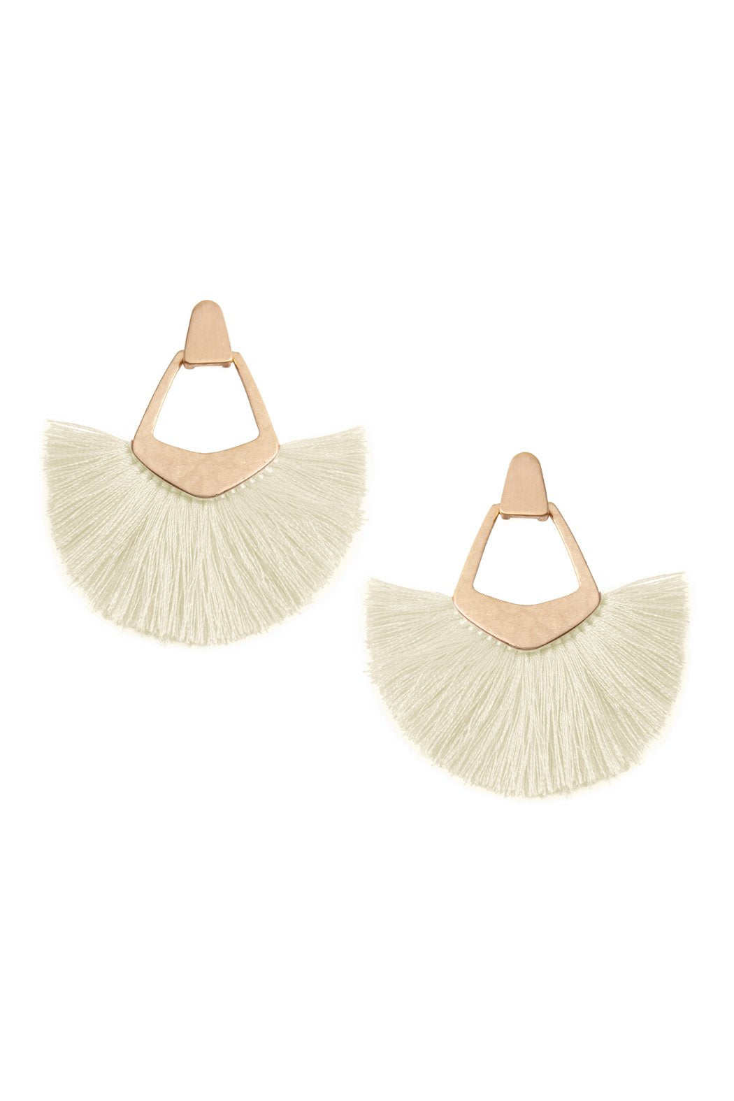 Riah fashion - Fan Tassel Post Dangle Earrings - 15 COLORS -