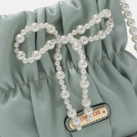 Thumbnail for Nicole Lee - USA Pearl Bow Chain Strap Purse - T - 7 COLORS -