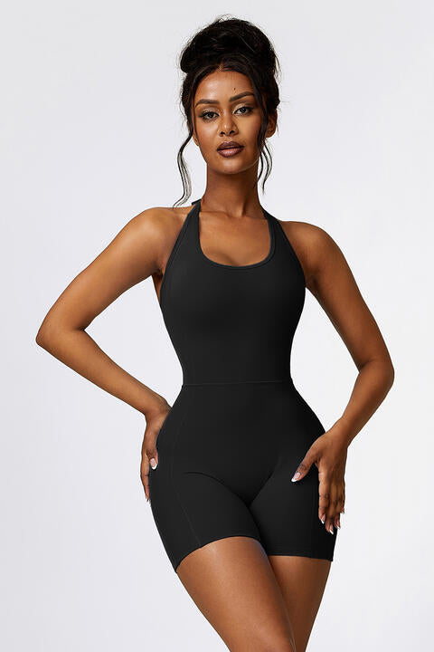 Halter Neck Sports Romper - T - 4 COLORS -