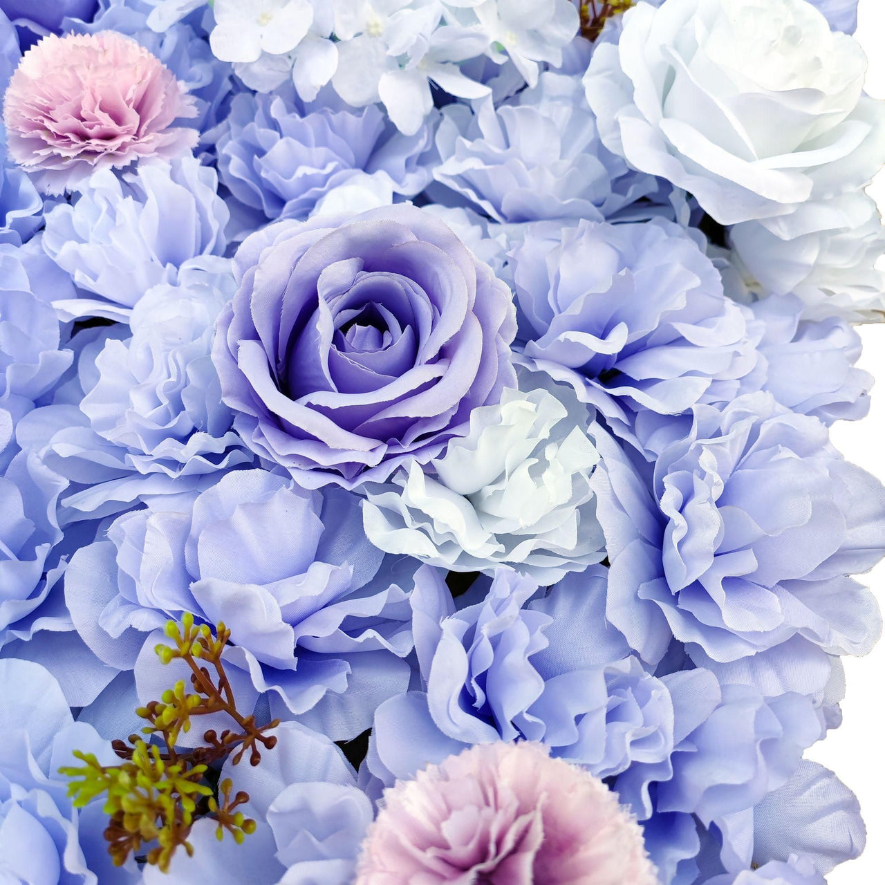 Artificial Flower Wall Backdrop Panel 40cm X 60cm Mixed Lilac Flowers -