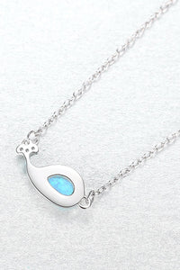 Thumbnail for Opal Dolphin 925 Sterling Silver Necklace - T - 1 COLOR -