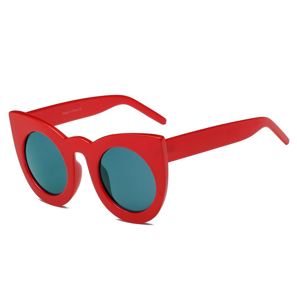 Hinton | S1066 - Women Round Cat Eye Oversize Sunglasses - 4 COLORS -