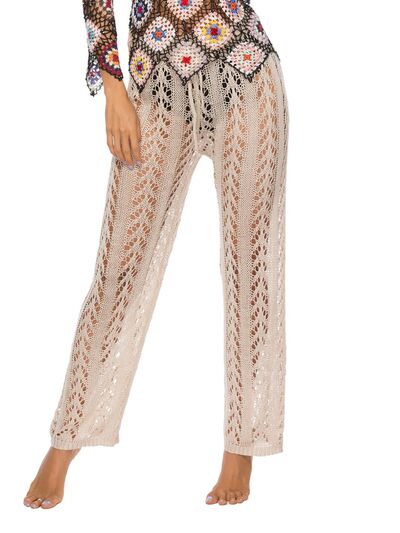 Cutout Drawstring High Waist Beach Pants - T - 3 COLORS -