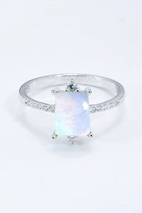 Thumbnail for 925 Sterling Silver Square Moonstone Ring - T - 2 FINISHES -