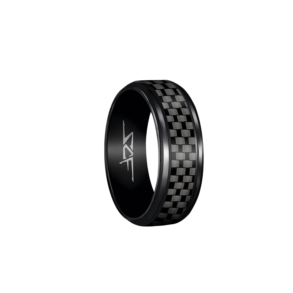 Simply Carbon Fiber - ●SLATE● Real Carbon Fiber Ring (BLACK) - 4 SIZES -