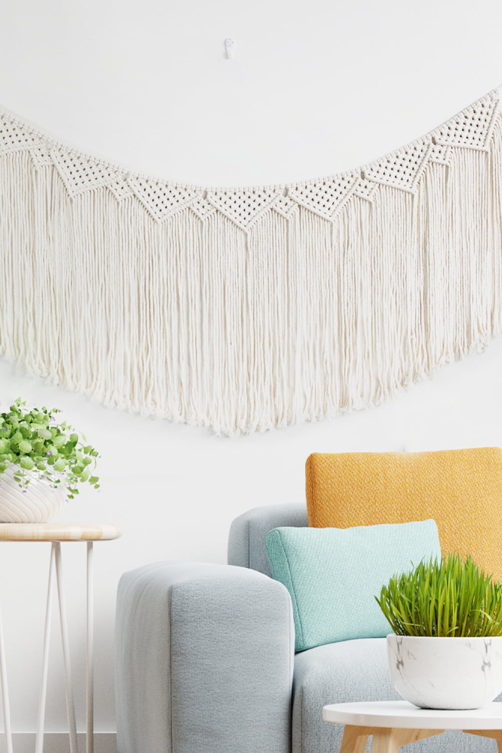 Macrame Fringe Wall Hanging Decor - 43.3" X 19.7" - T - 1 COLOR -